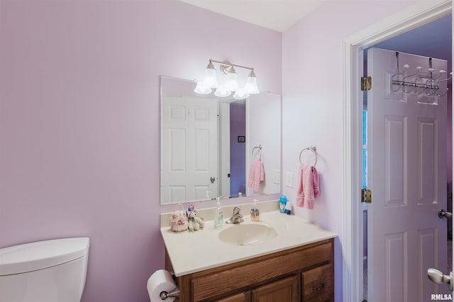11823 Taylor Dr, Marion, IL 62959 - half bath featuring vanity and toilet