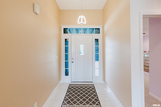 11823 Taylor Dr, Marion, IL 62959 - entrance foyer with a chandelier and light tile patterned floors