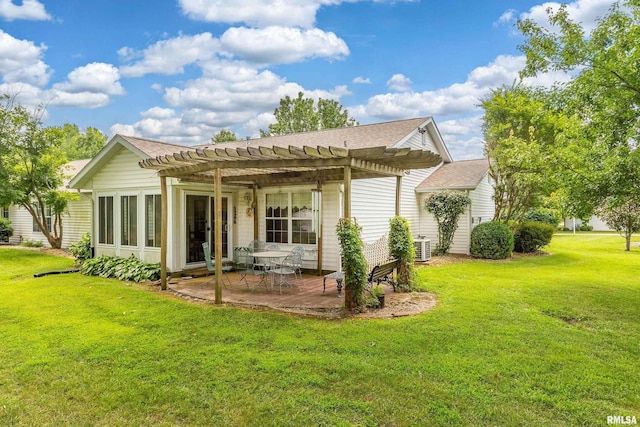 508 Lexington Ct, Carbondale, IL 62901 - rear view of property with a pergola, a patio area, a yard, and roof with shingles