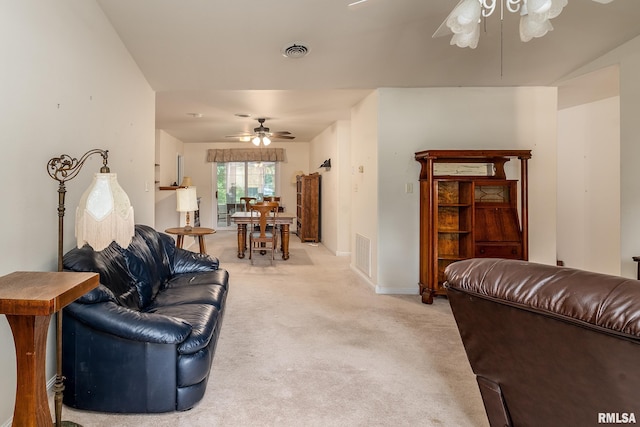 508 Lexington Ct, Carbondale, IL 62901 - living area with a ceiling fan and light colored carpet