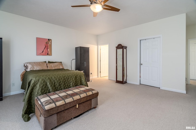 1002 Villa Ct, Carbondale, IL 62901 - bedroom featuring light carpet and a ceiling fan