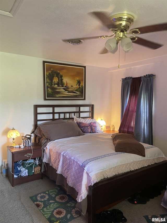 17726 Quiet Acres Rd, Scheller, IL 62883 - carpeted bedroom with a ceiling fan