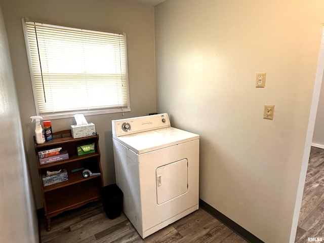 6 Charles Dr, Centralia, IL 62801 - laundry area featuring washer / dryer and dark wood-type flooring