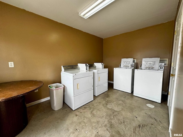 laundry area featuring independent washer and dryer