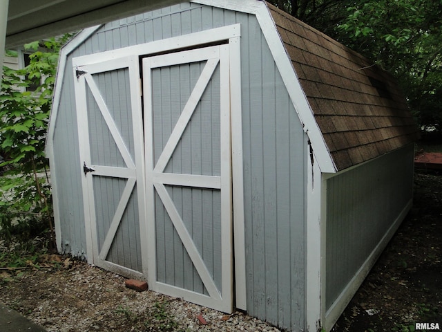 view of shed