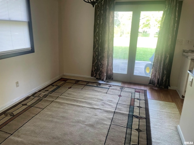 empty room with hardwood / wood-style floors