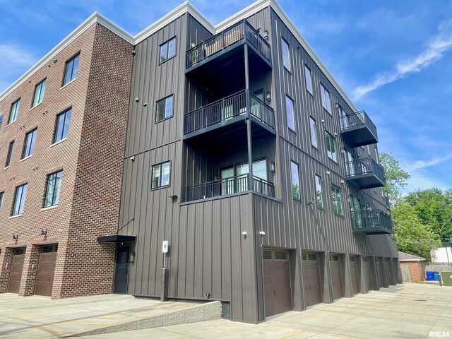 view of building exterior with a garage