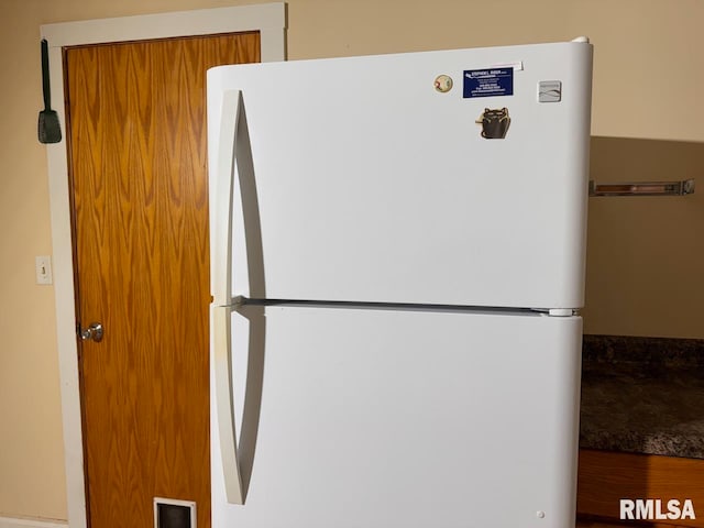 interior details with white refrigerator