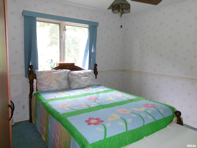 bedroom featuring carpet