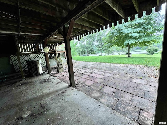 view of patio featuring central air condition unit