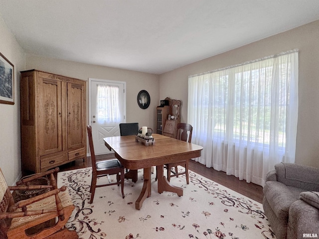 dining room featuring light hardwood / wood-style flooring