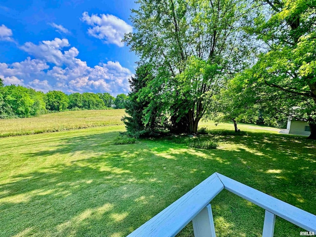 view of yard featuring a rural view