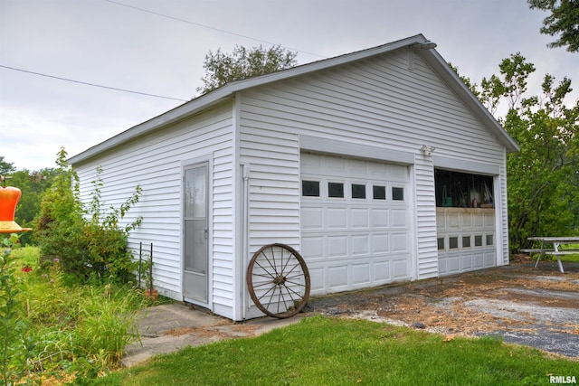 view of garage