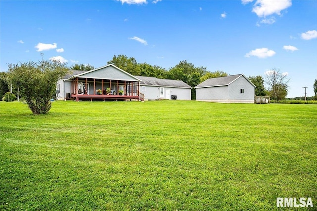 exterior space with a yard