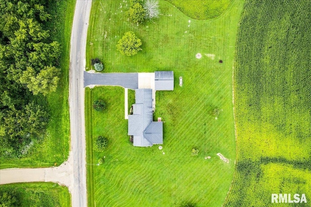 bird's eye view featuring a rural view