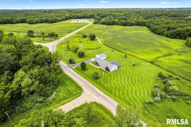 aerial view with a rural view