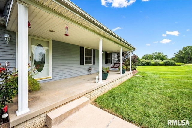 exterior space with a porch