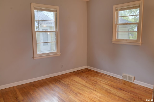 empty room featuring light wood-type flooring