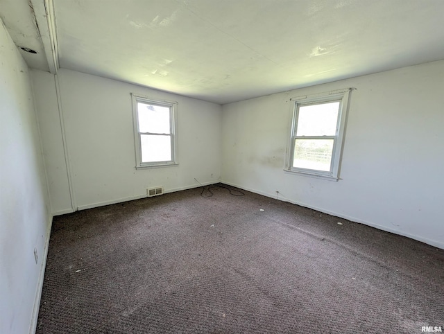 unfurnished room featuring carpet floors and plenty of natural light