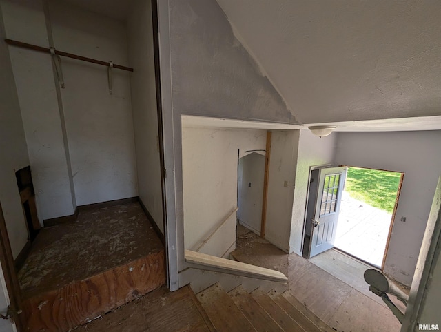 interior space with vaulted ceiling