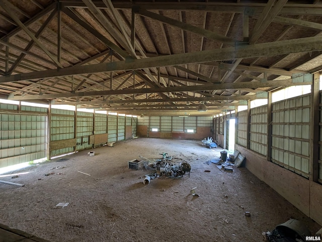 misc room with vaulted ceiling