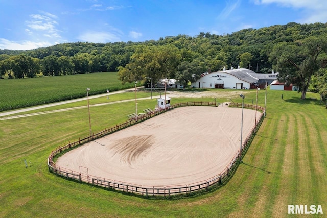 bird's eye view featuring a rural view