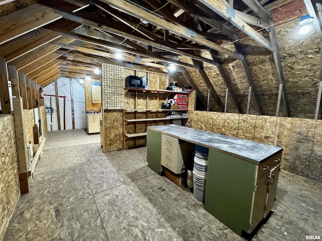 view of unfinished attic