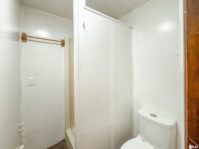 bathroom featuring toilet and a shower