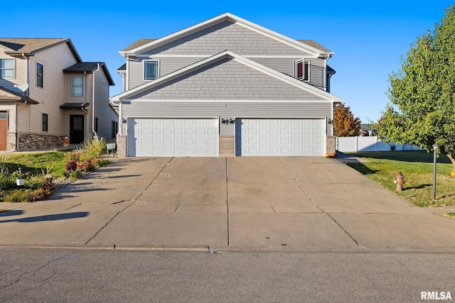 view of front of home with a garage