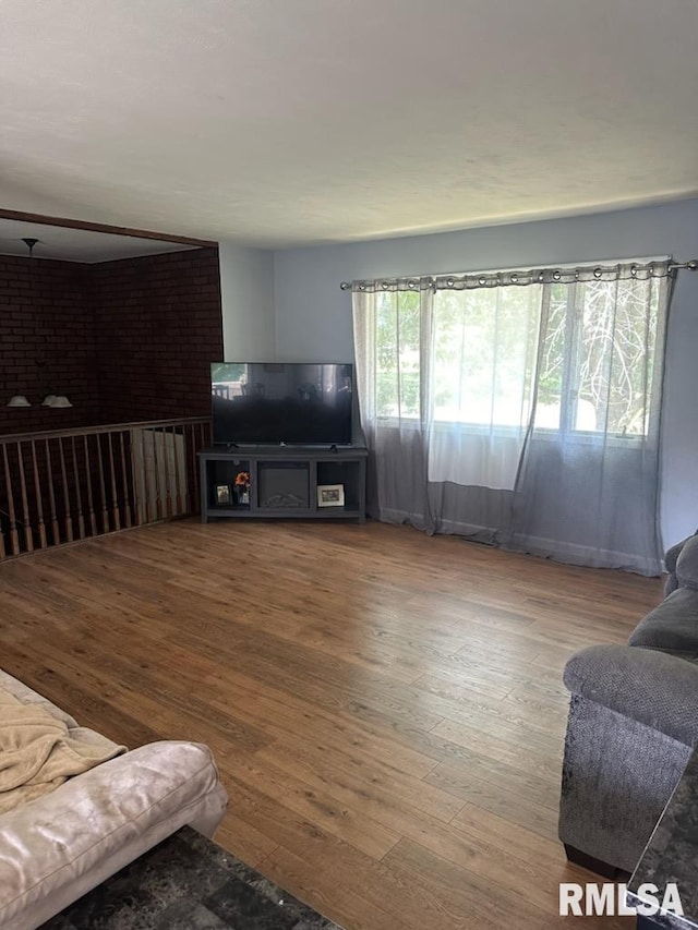 living room featuring hardwood / wood-style flooring