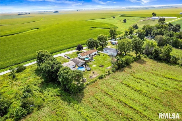 aerial view featuring a rural view