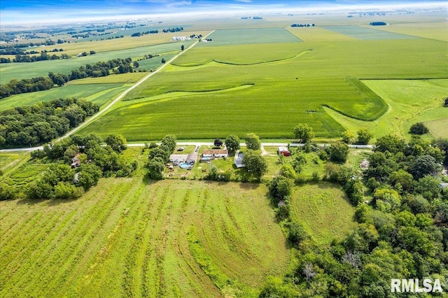 aerial view featuring a rural view