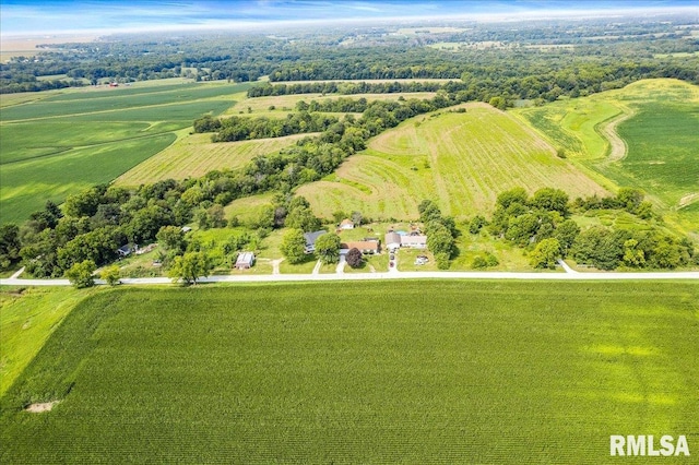 aerial view with a rural view