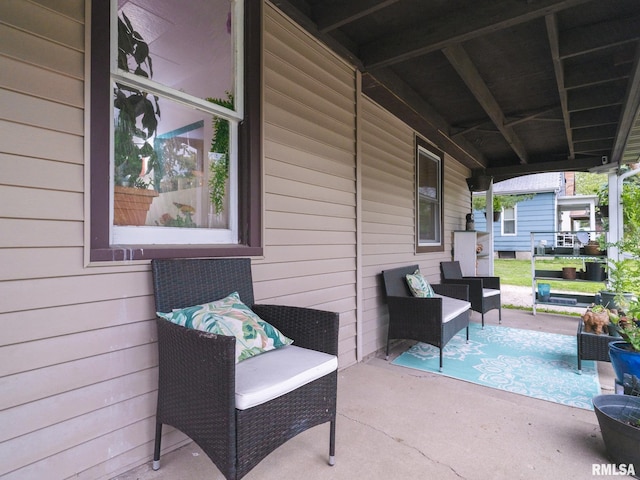 view of patio with a porch