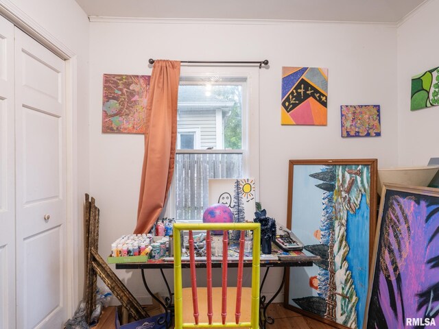 interior space featuring a closet and wood-type flooring