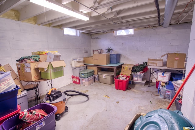 basement featuring plenty of natural light