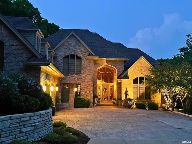 view of front of home with french doors