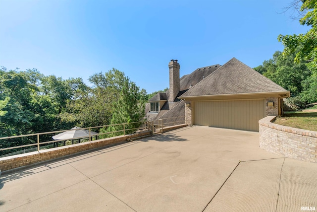 view of home's exterior featuring a garage