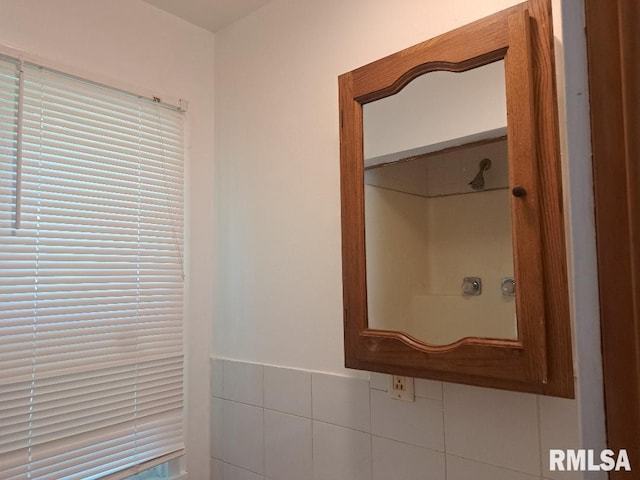 bathroom featuring walk in shower