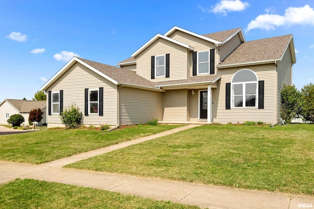 front of property with a front lawn