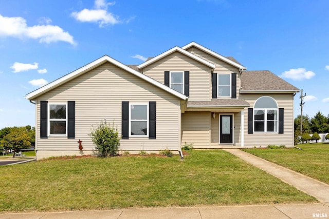 view of front of property with a front yard