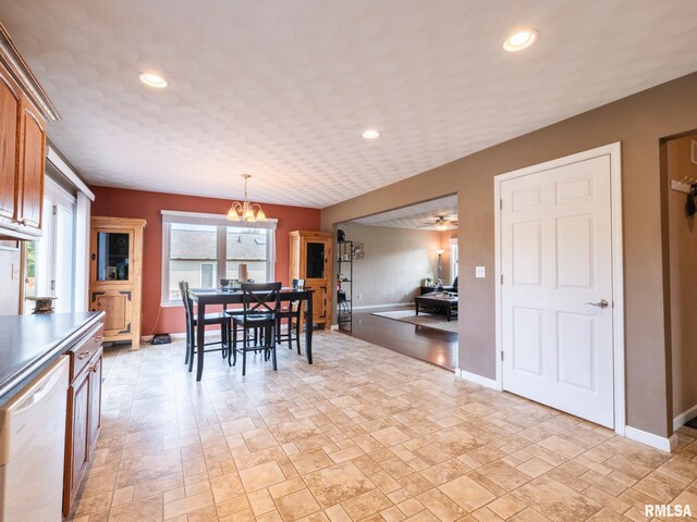 dining room with an inviting chandelier