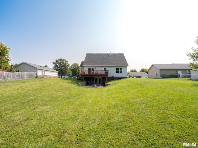 view of yard featuring a deck