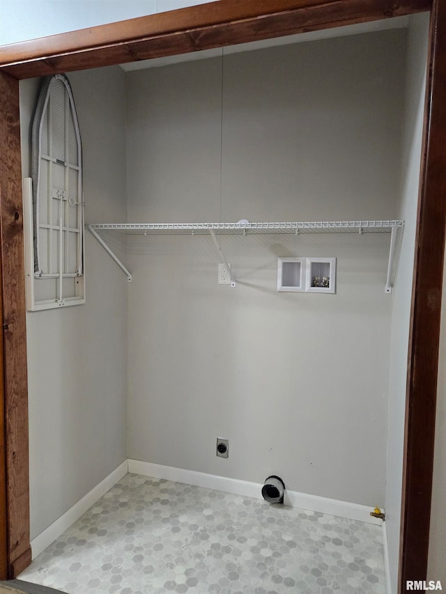 washroom featuring hookup for an electric dryer and washer hookup