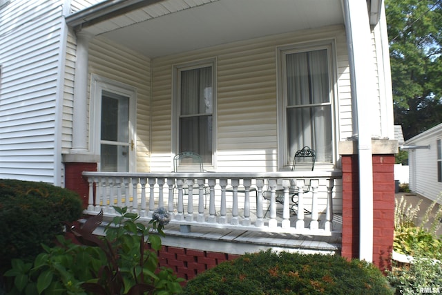 exterior space with covered porch