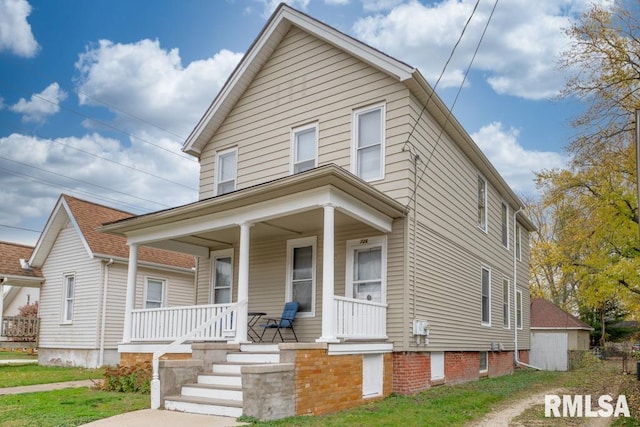 view of front of home with covered porch