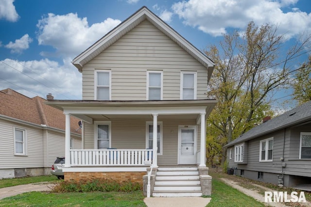 view of front of property with a porch