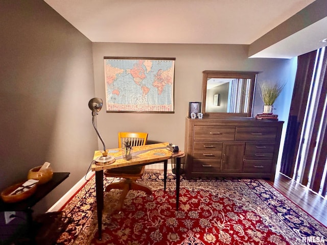 office space featuring hardwood / wood-style flooring