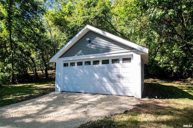 view of garage