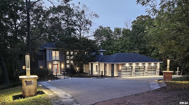 view of front of home featuring a garage